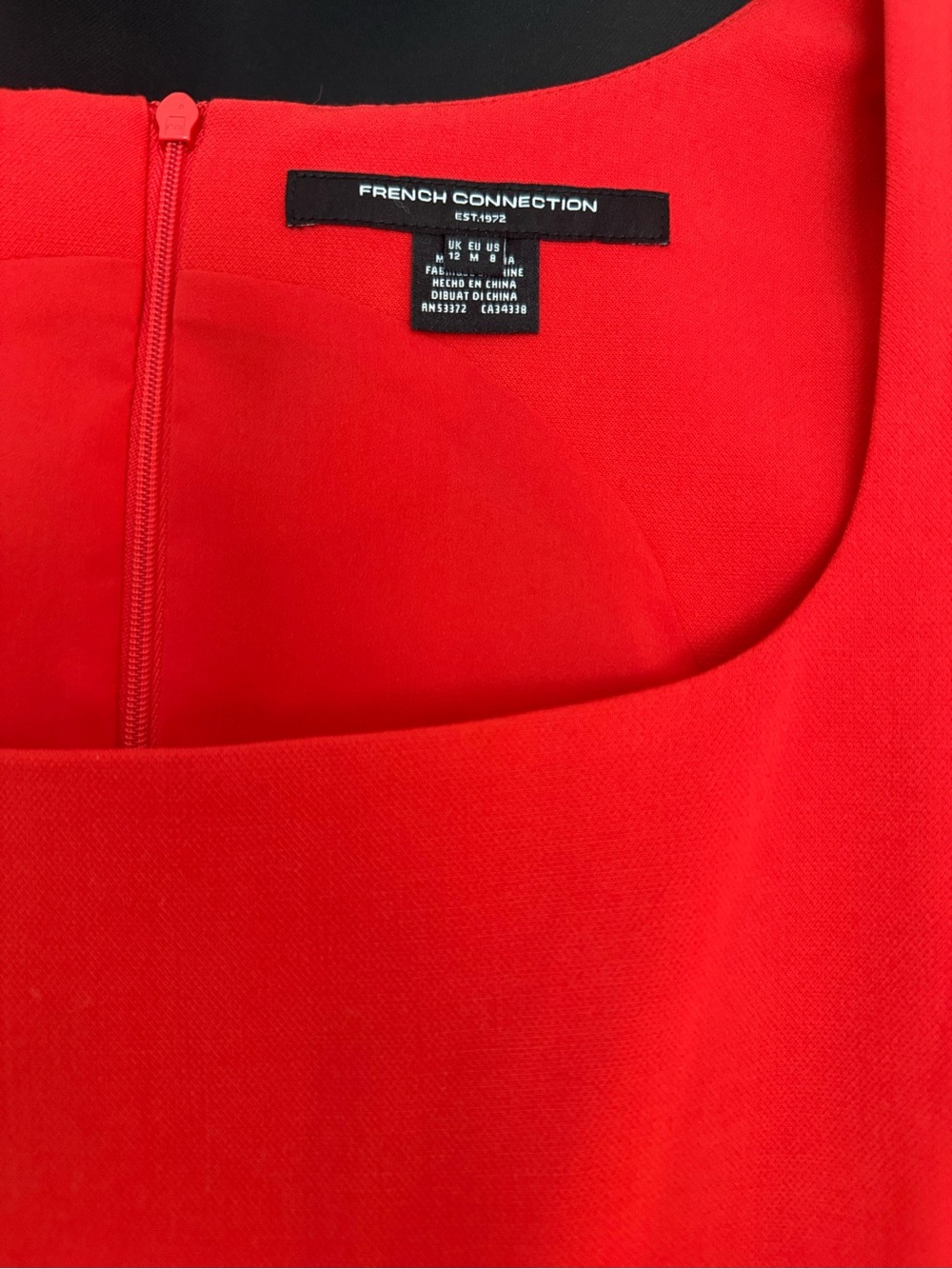 French Connection Red Scoop Neck Dress